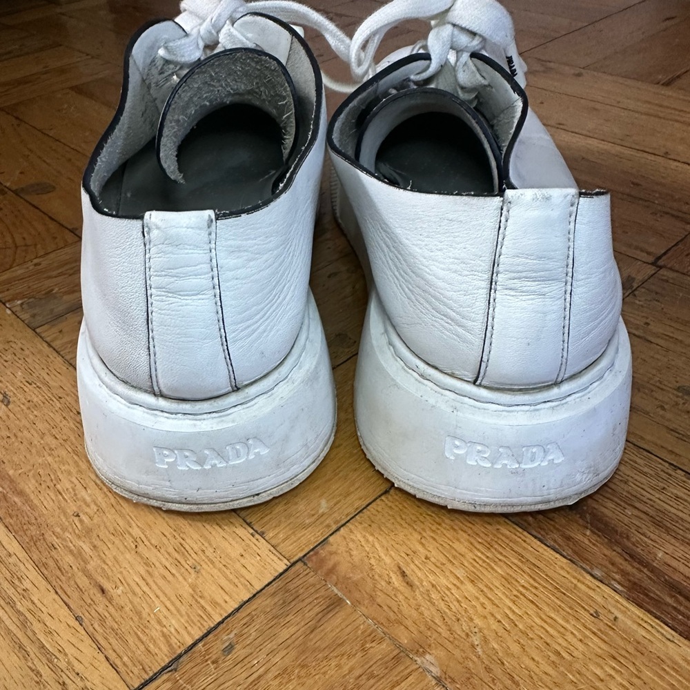 SOLD! Prada leather platform sneakers White 40 - Picture 8 of 13
